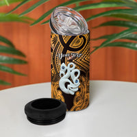 Personalised Maori Matariki Manaia Kowhai 4 in 1 Can Cooler Tumbler Maori Kowhaiwhai Pattern Galaxy
