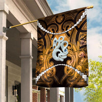 Maori Matariki Manaia Kowhai Garden Flag Maori Kowhaiwhai Pattern Galaxy LT01 House Flag Yellow - Polynesian Pride