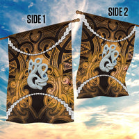 Maori Matariki Manaia Kowhai Garden Flag Maori Kowhaiwhai Pattern Galaxy LT01 - Polynesian Pride