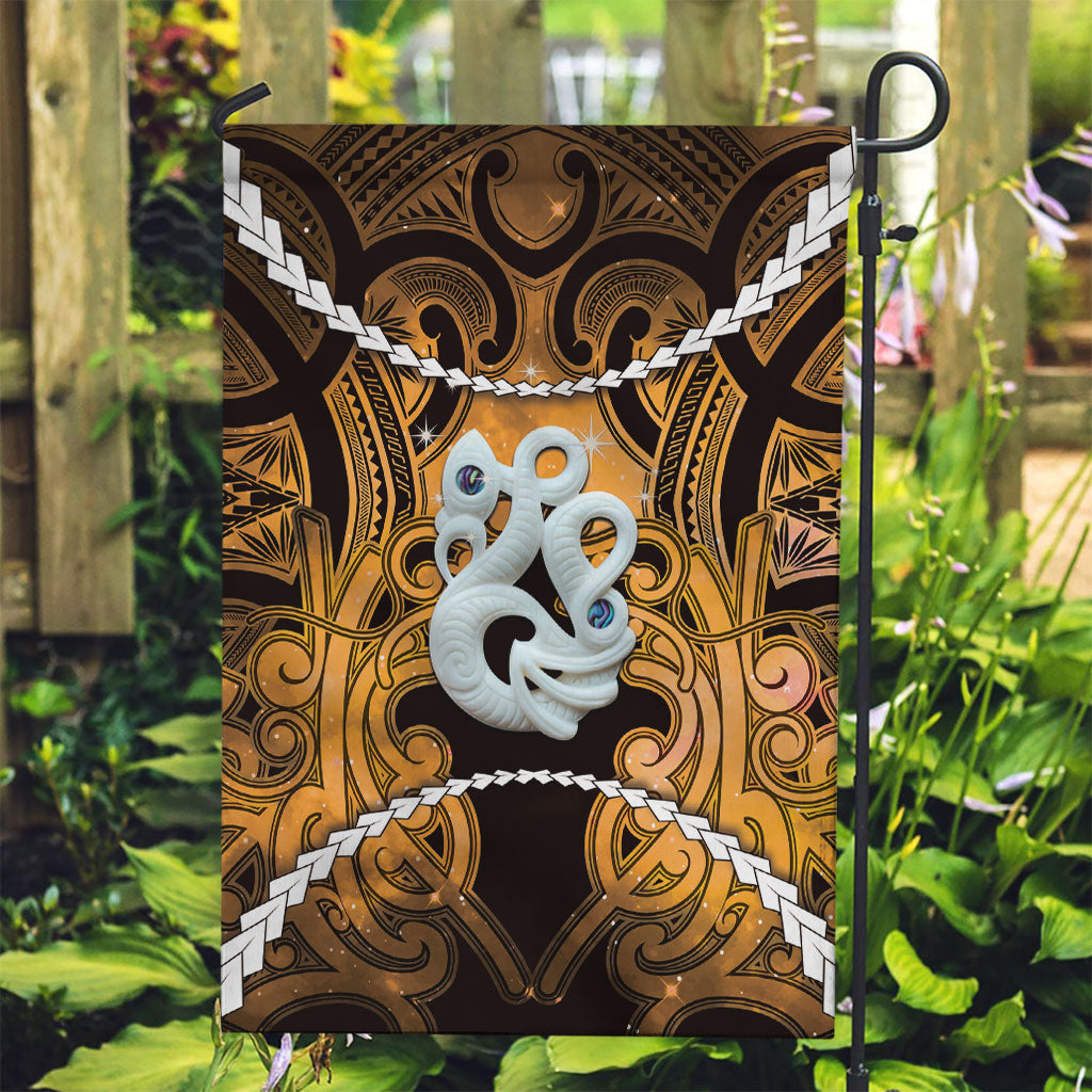Maori Matariki Manaia Kowhai Garden Flag Maori Kowhaiwhai Pattern Galaxy LT01 Garden Flag Yellow - Polynesian Pride