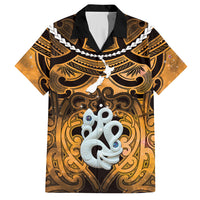 Personalised Maori Matariki Manaia Kowhai Hawaiian Shirt Maori Kowhaiwhai Pattern Galaxy LT01 Yellow - Polynesian Pride