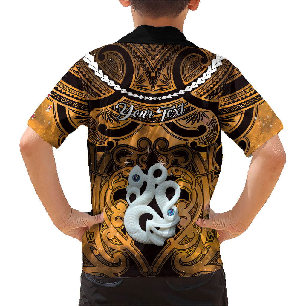 Personalised Maori Matariki Manaia Kowhai Hawaiian Shirt Maori Kowhaiwhai Pattern Galaxy LT01 - Polynesian Pride