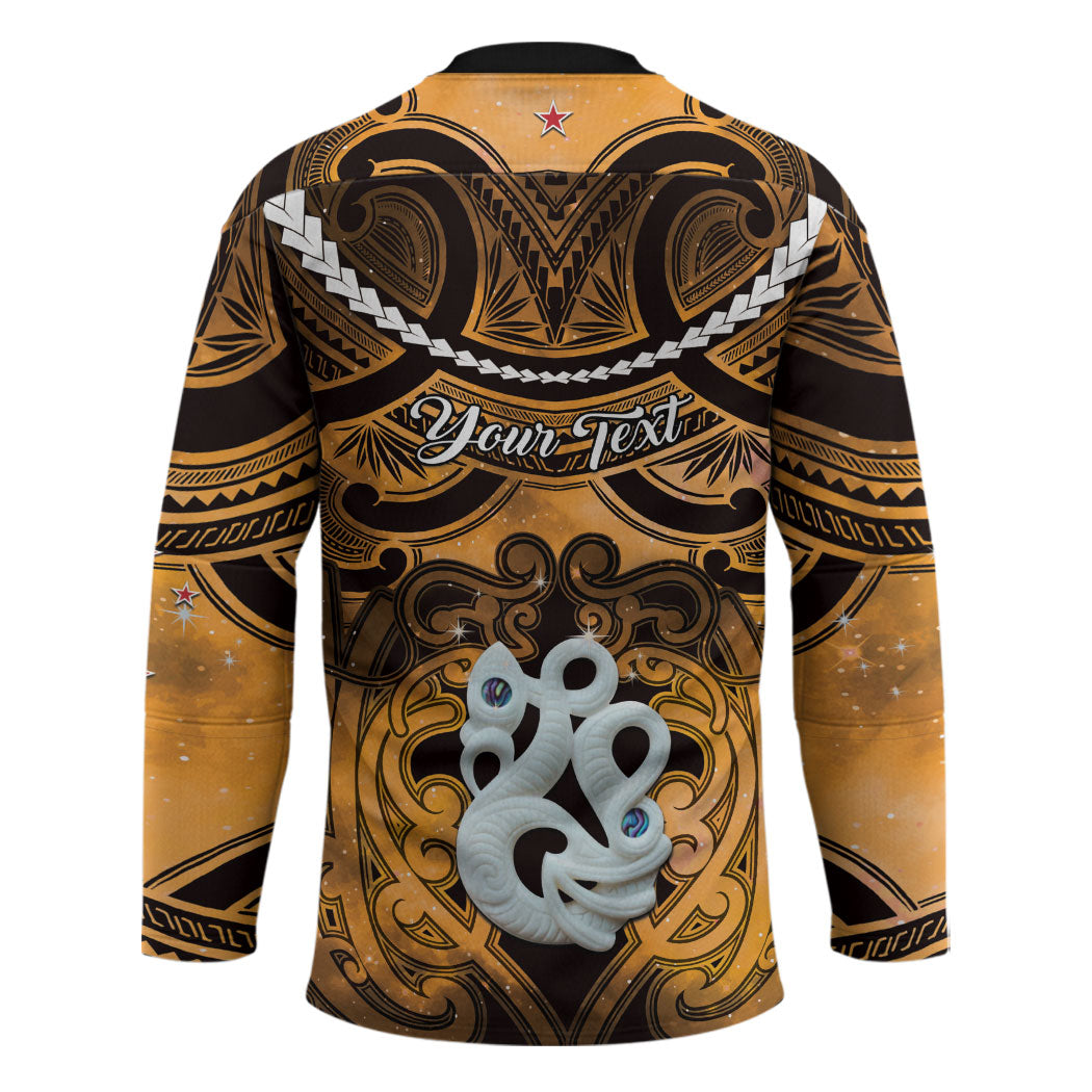 Personalised Maori Matariki Manaia Kowhai Hockey Jersey Maori Kowhaiwhai Pattern Galaxy