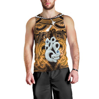 Personalised Maori Matariki Manaia Kowhai Men Tank Top Maori Kowhaiwhai Pattern Galaxy