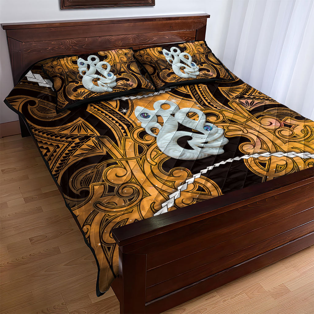 Maori Matariki Manaia Kowhai Quilt Bed Set Maori Kowhaiwhai Pattern Galaxy LT01 - Polynesian Pride