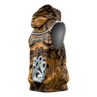 Personalised Maori Matariki Manaia Kowhai Sleeveless Hoodie Maori Kowhaiwhai Pattern Galaxy LT01 - Polynesian Pride