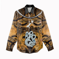 Personalised Maori Matariki Manaia Kowhai Women Casual Shirt Maori Kowhaiwhai Pattern Galaxy LT01 - Polynesian Pride