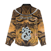 Personalised Maori Matariki Manaia Kowhai Women Casual Shirt Maori Kowhaiwhai Pattern Galaxy LT01 - Polynesian Pride