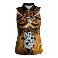 Personalised Maori Matariki Manaia Kowhai Women Sleeveless Polo Shirt Maori Kowhaiwhai Pattern Galaxy