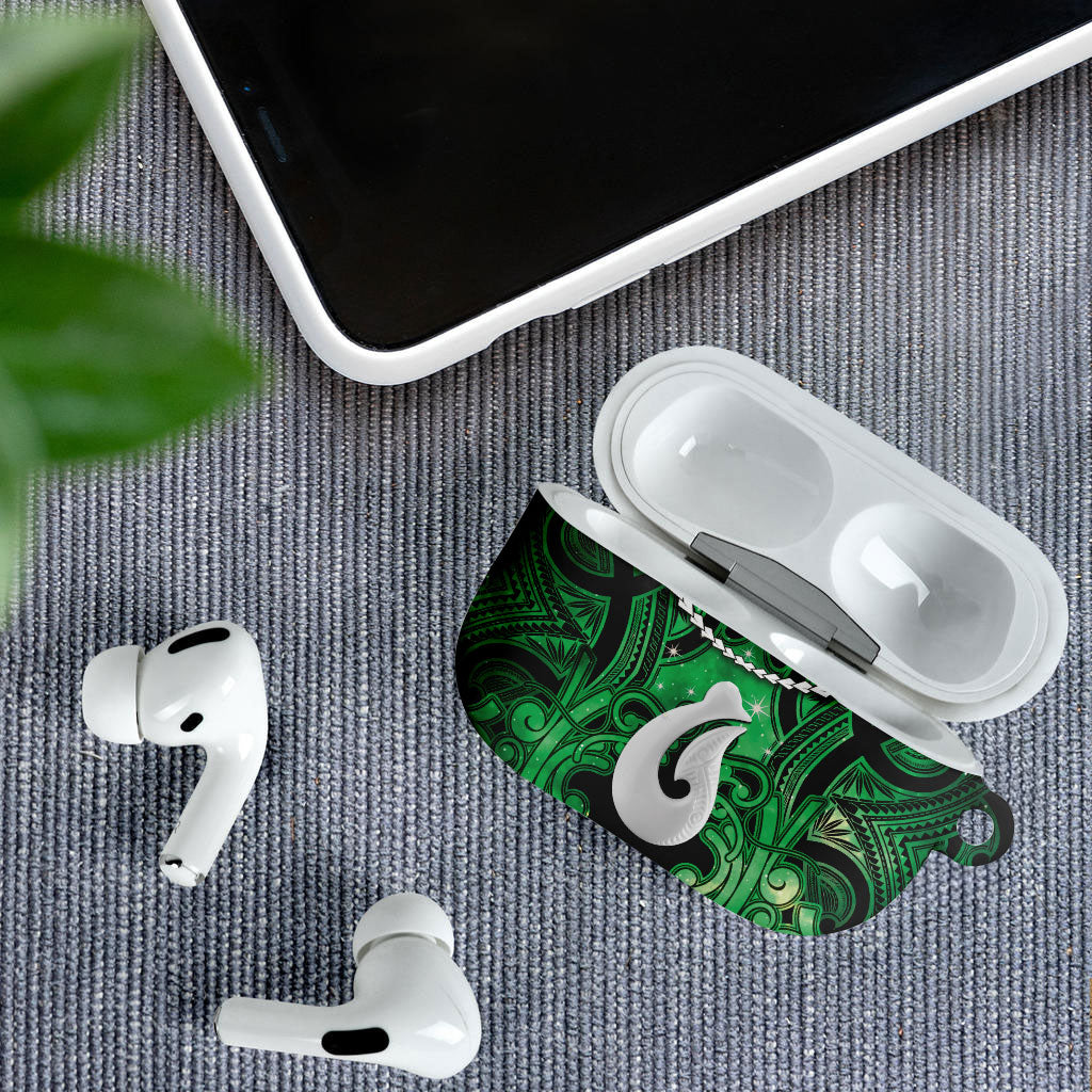 Maori Matariki Hei Matau Kakariki AirPods Case Maori Kowhaiwhai Pattern Galaxy