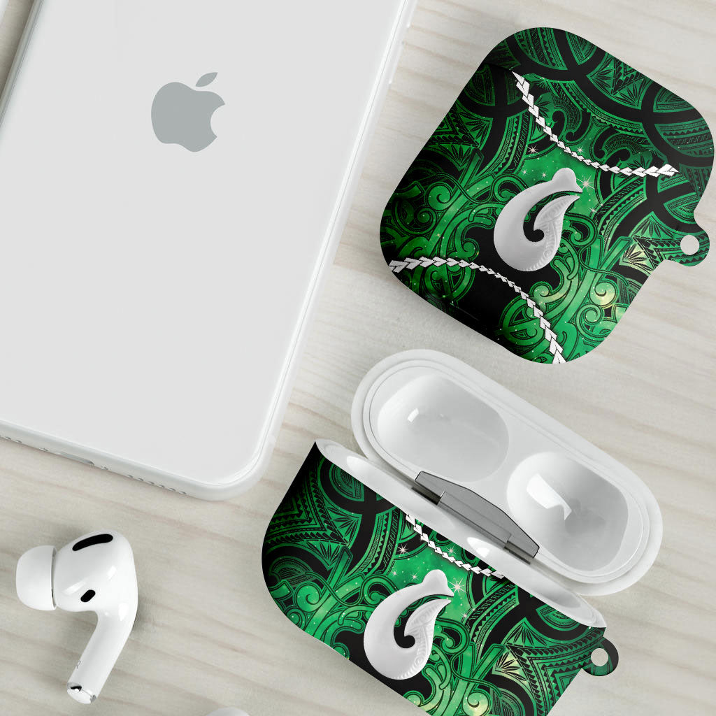 Maori Matariki Hei Matau Kakariki AirPods Case Maori Kowhaiwhai Pattern Galaxy