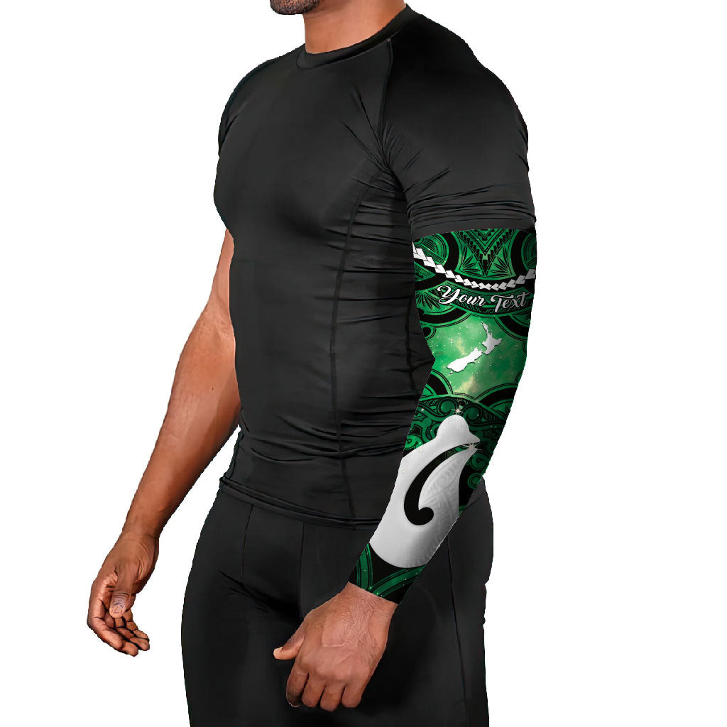 Personalised Maori Matariki Hei Matau Kakariki Arm Sleeves Maori Kowhaiwhai Pattern Galaxy