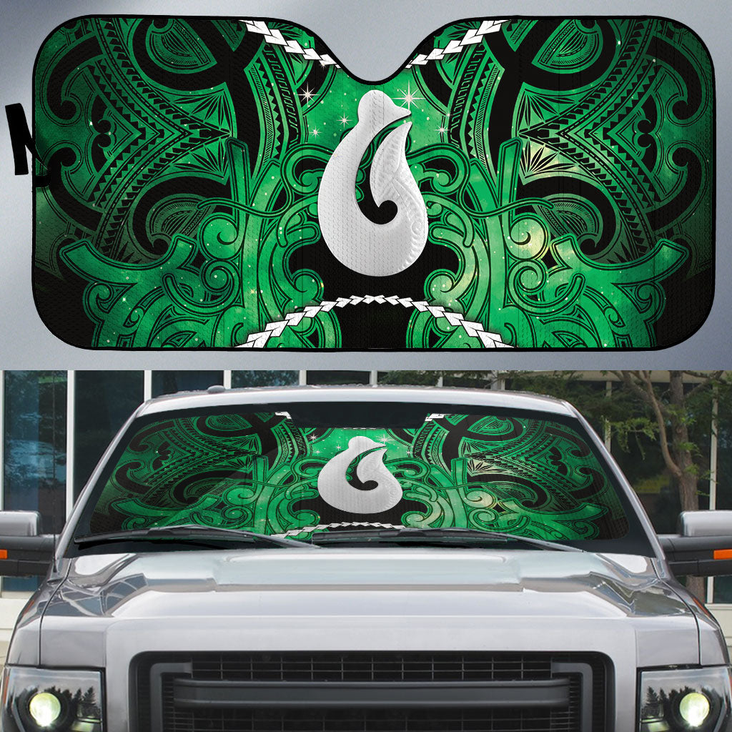 Maori Matariki Hei Matau Kakariki Auto Sun Shade Maori Kowhaiwhai Pattern Galaxy