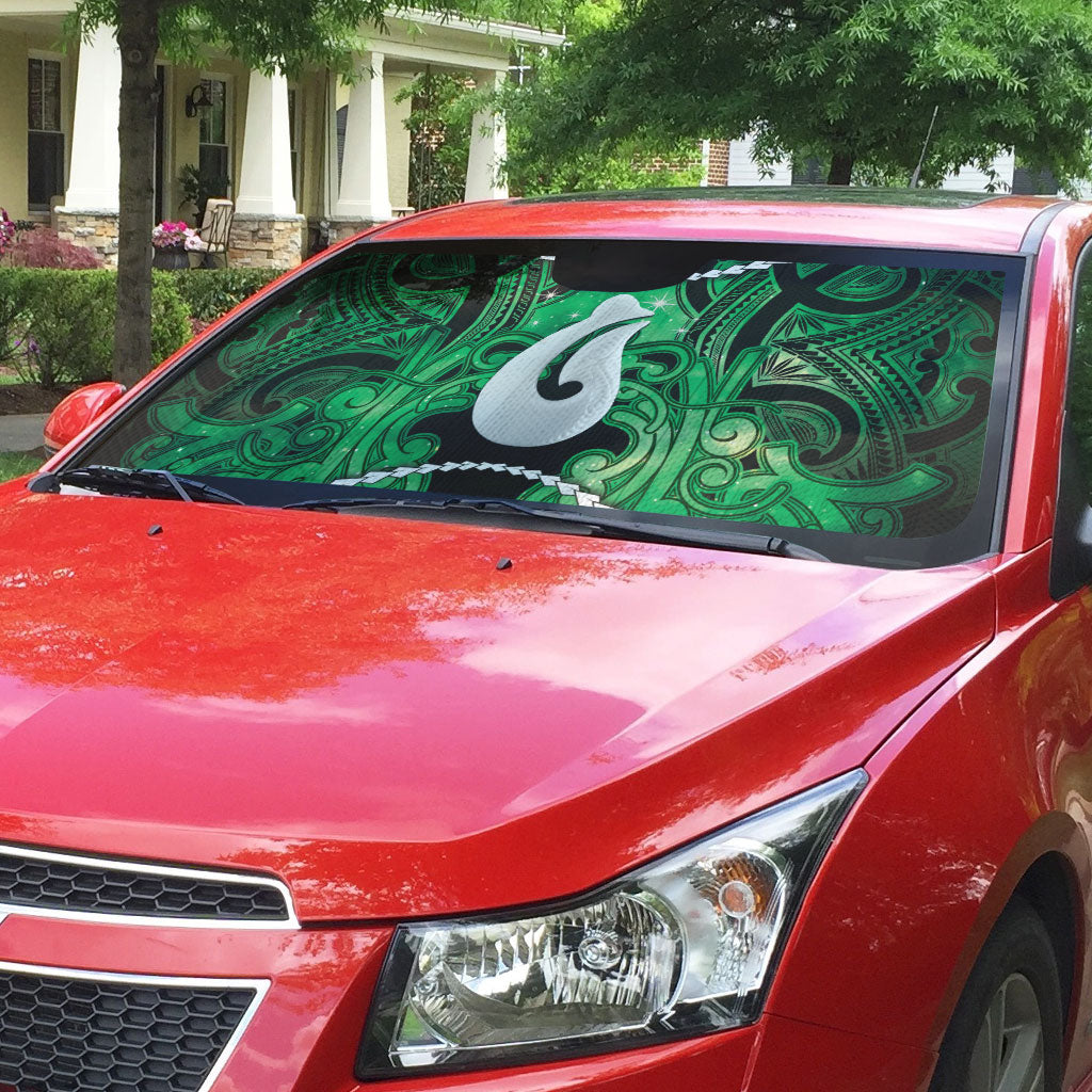 Maori Matariki Hei Matau Kakariki Auto Sun Shade Maori Kowhaiwhai Pattern Galaxy