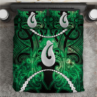 Maori Matariki Hei Matau Kakariki Bedding Set Maori Kowhaiwhai Pattern Galaxy