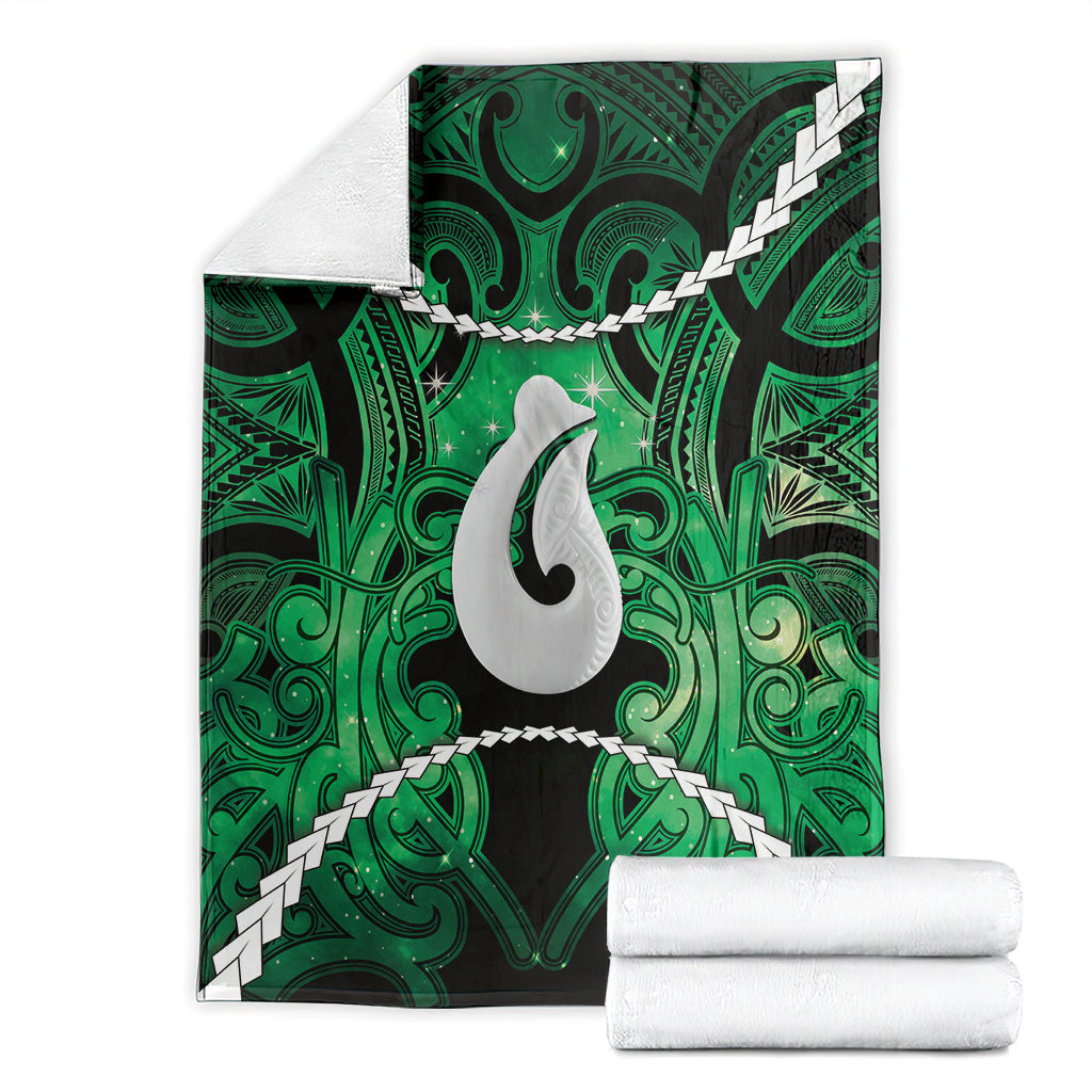 Maori Matariki Hei Matau Kakariki Blanket Maori Kowhaiwhai Pattern Galaxy LT01 - Polynesian Pride