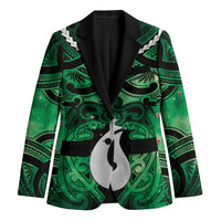 Personalised Maori Matariki Hei Matau Kakariki Blazer Maori Kowhaiwhai Pattern Galaxy LT01 Unisex Green - Polynesian Pride