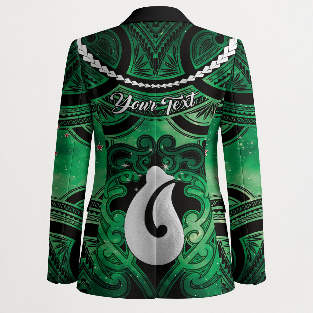 Personalised Maori Matariki Hei Matau Kakariki Blazer Maori Kowhaiwhai Pattern Galaxy LT01 - Polynesian Pride
