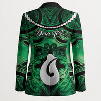 Personalised Maori Matariki Hei Matau Kakariki Blazer Maori Kowhaiwhai Pattern Galaxy LT01 - Polynesian Pride