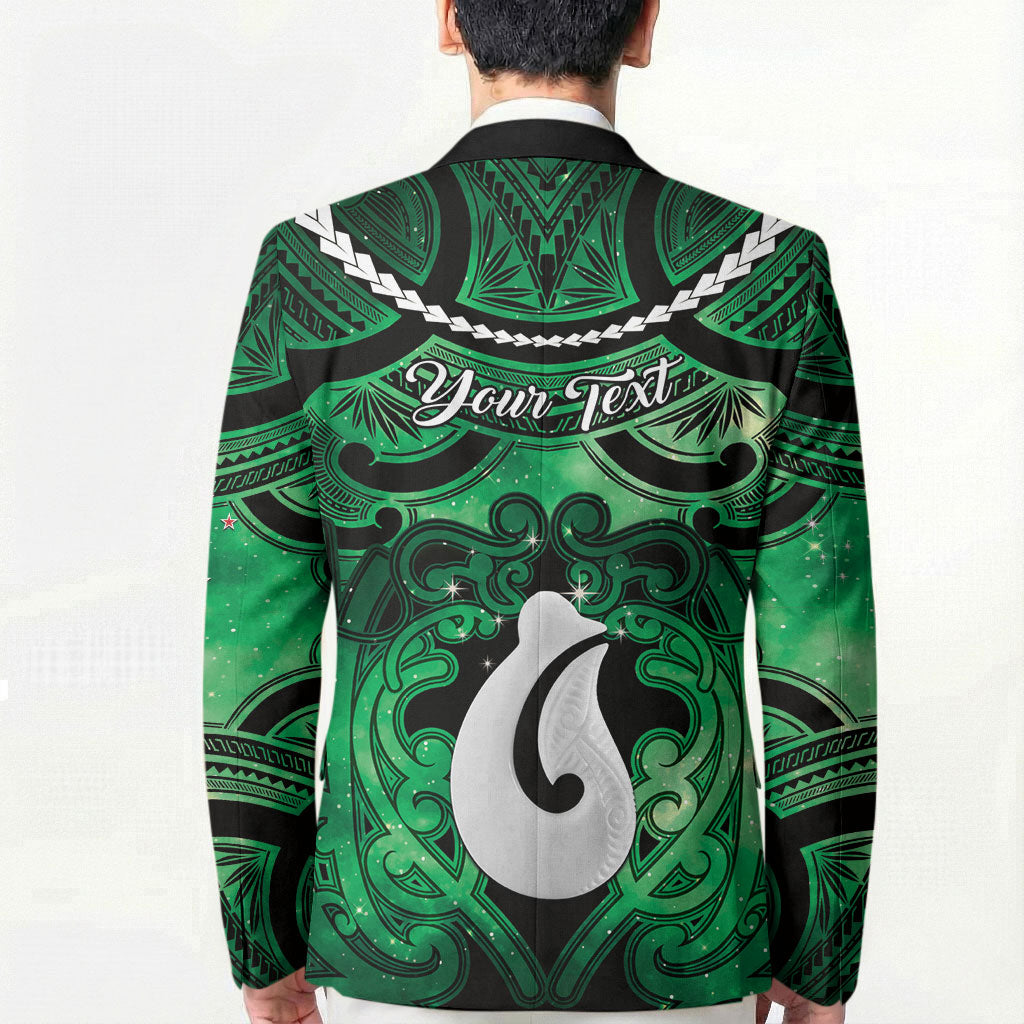 Personalised Maori Matariki Hei Matau Kakariki Blazer Maori Kowhaiwhai Pattern Galaxy LT01 - Polynesian Pride