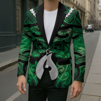 Personalised Maori Matariki Hei Matau Kakariki Blazer Maori Kowhaiwhai Pattern Galaxy LT01 - Polynesian Pride