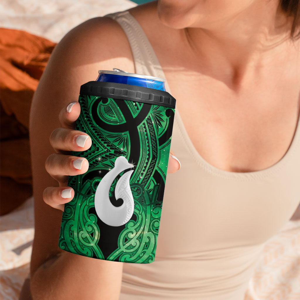 Personalised Maori Matariki Hei Matau Kakariki 4 in 1 Can Cooler Tumbler Maori Kowhaiwhai Pattern Galaxy