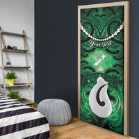 Personalised Maori Matariki Hei Matau Kakariki Door Cover Maori Kowhaiwhai Pattern Galaxy