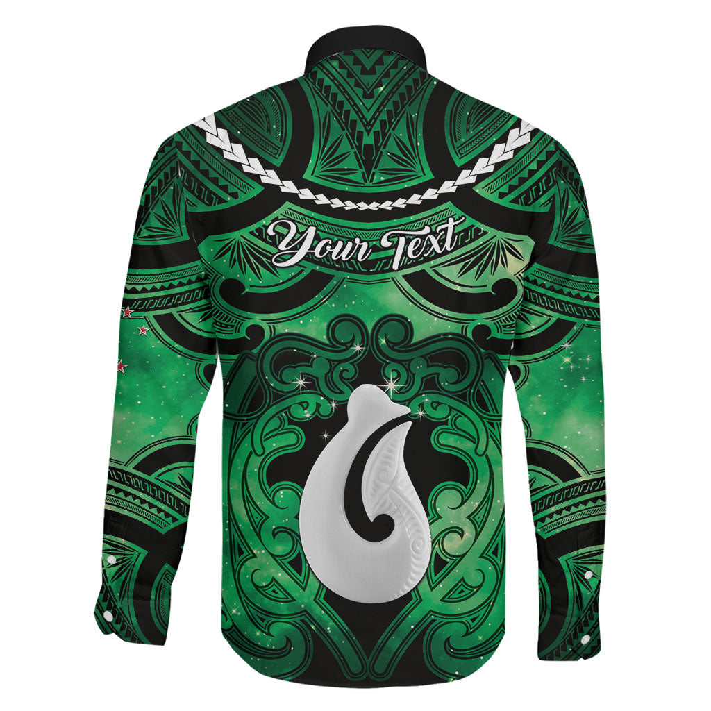 Personalised Maori Matariki Hei Matau Kakariki Family Matching Puletasi and Hawaiian Shirt Maori Kowhaiwhai Pattern Galaxy