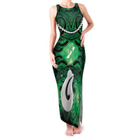 Personalised Maori Matariki Hei Matau Kakariki Family Matching Tank Maxi Dress and Hawaiian Shirt Maori Kowhaiwhai Pattern Galaxy
