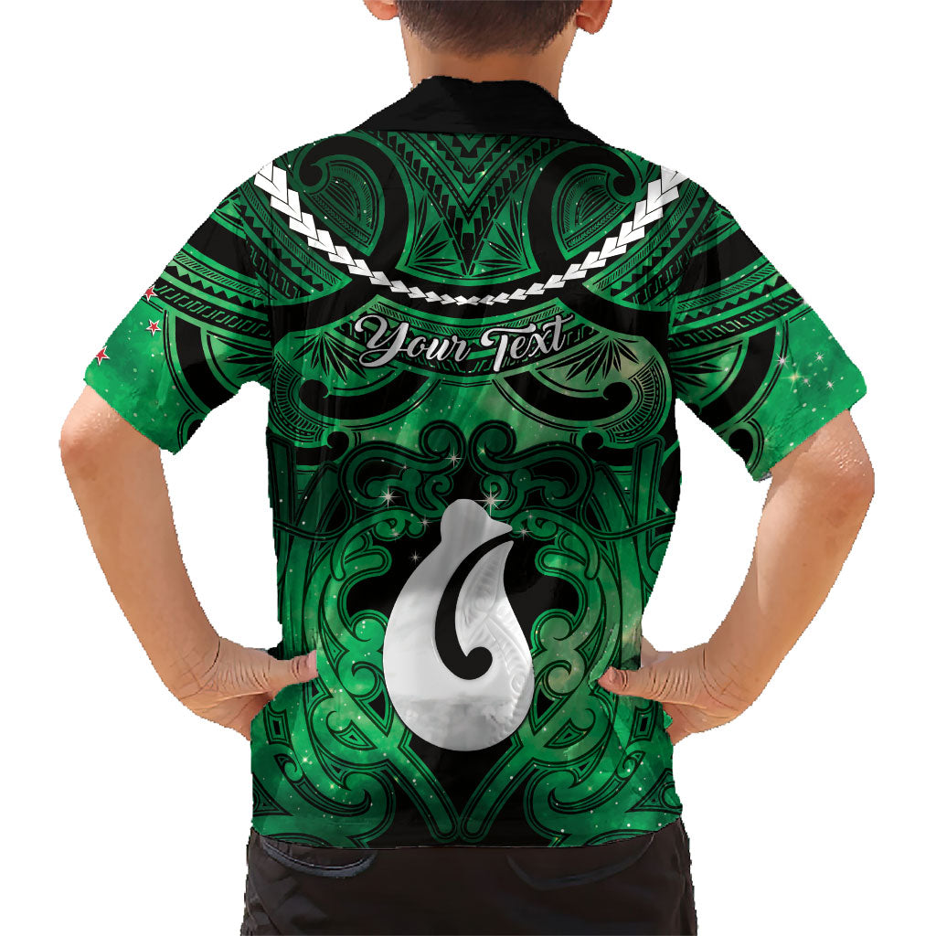 Personalised Maori Matariki Hei Matau Kakariki Hawaiian Shirt Maori Kowhaiwhai Pattern Galaxy LT01 - Polynesian Pride
