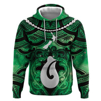 Personalised Maori Matariki Hei Matau Kakariki Hoodie Maori Kowhaiwhai Pattern Galaxy LT01 Pullover Hoodie Green - Polynesian Pride