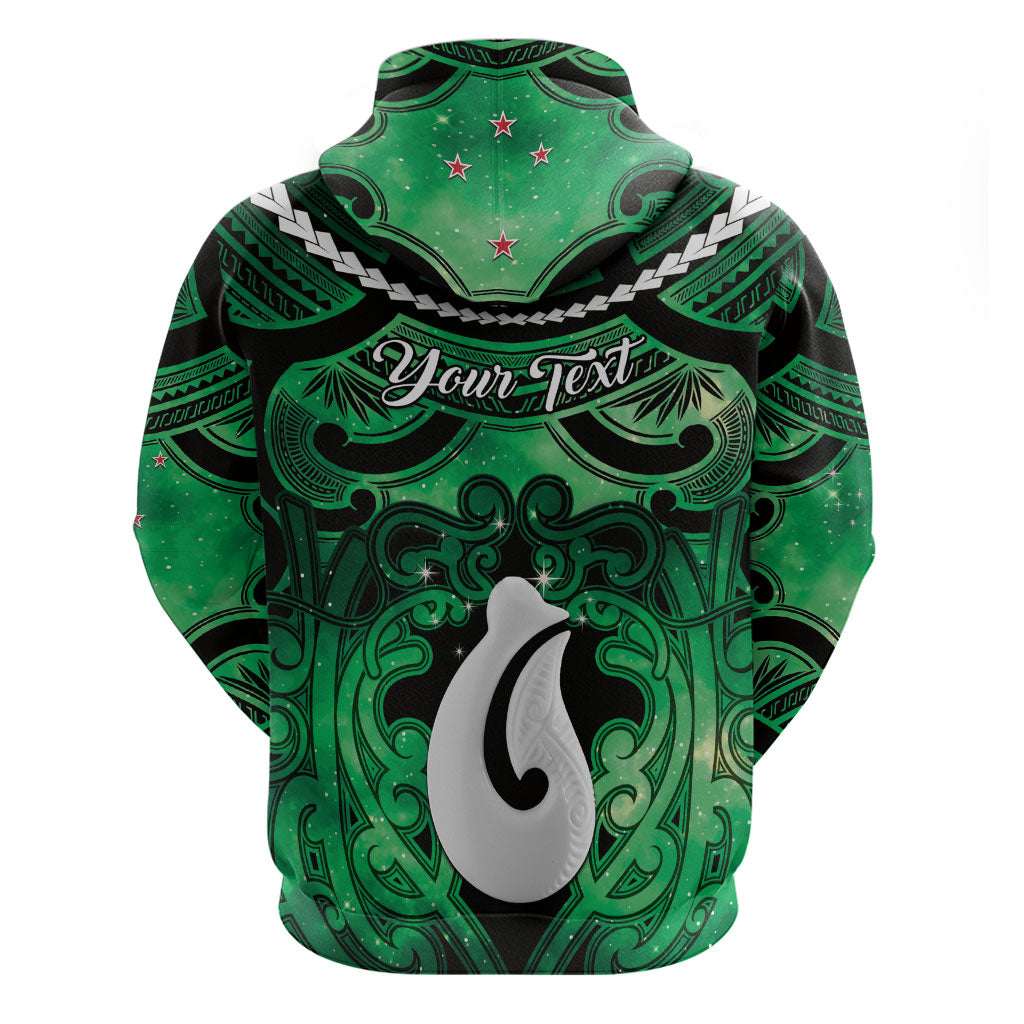 Personalised Maori Matariki Hei Matau Kakariki Hoodie Maori Kowhaiwhai Pattern Galaxy LT01 - Polynesian Pride