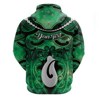 Personalised Maori Matariki Hei Matau Kakariki Hoodie Maori Kowhaiwhai Pattern Galaxy LT01 - Polynesian Pride