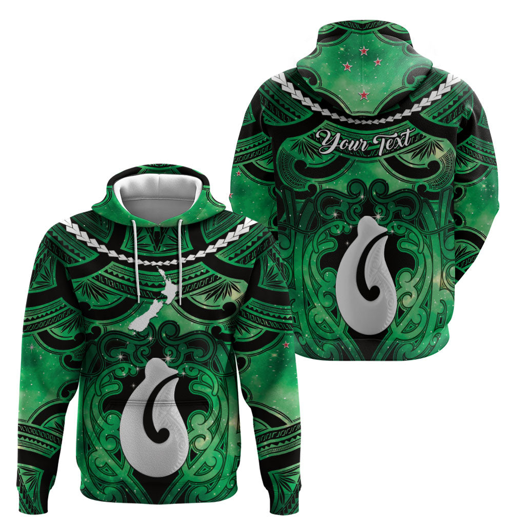 Personalised Maori Matariki Hei Matau Kakariki Hoodie Maori Kowhaiwhai Pattern Galaxy LT01 - Polynesian Pride