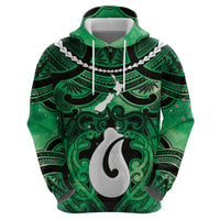 Personalised Maori Matariki Hei Matau Kakariki Hoodie Maori Kowhaiwhai Pattern Galaxy LT01 - Polynesian Pride