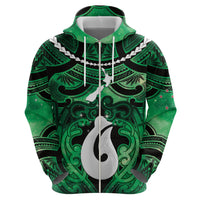 Personalised Maori Matariki Hei Matau Kakariki Hoodie Maori Kowhaiwhai Pattern Galaxy LT01 - Polynesian Pride