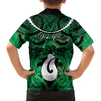 Personalised Maori Matariki Hei Matau Kakariki Kid Hawaiian Shirt Maori Kowhaiwhai Pattern Galaxy LT01 - Polynesian Pride