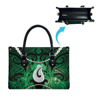 Maori Matariki Hei Matau Kakariki Leather Bag Maori Kowhaiwhai Pattern Galaxy