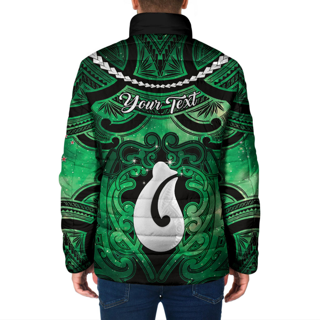 Personalised Maori Matariki Hei Matau Kakariki Padded Jacket Maori Kowhaiwhai Pattern Galaxy LT01 - Polynesian Pride