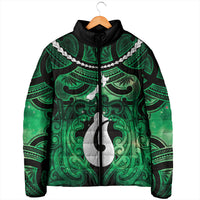 Personalised Maori Matariki Hei Matau Kakariki Padded Jacket Maori Kowhaiwhai Pattern Galaxy LT01 - Polynesian Pride