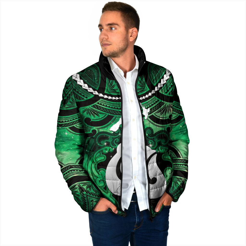 Personalised Maori Matariki Hei Matau Kakariki Padded Jacket Maori Kowhaiwhai Pattern Galaxy LT01 - Polynesian Pride