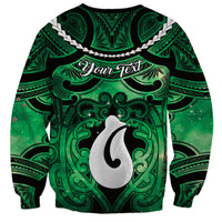 Personalised Maori Matariki Hei Matau Kakariki Sweatshirt Maori Kowhaiwhai Pattern Galaxy LT01 - Polynesian Pride