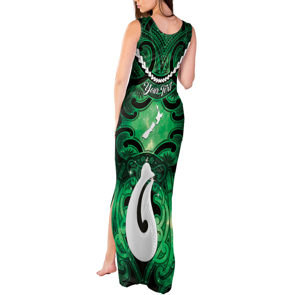 Personalised Maori Matariki Hei Matau Kakariki Tank Maxi Dress Maori Kowhaiwhai Pattern Galaxy LT01 - Polynesian Pride