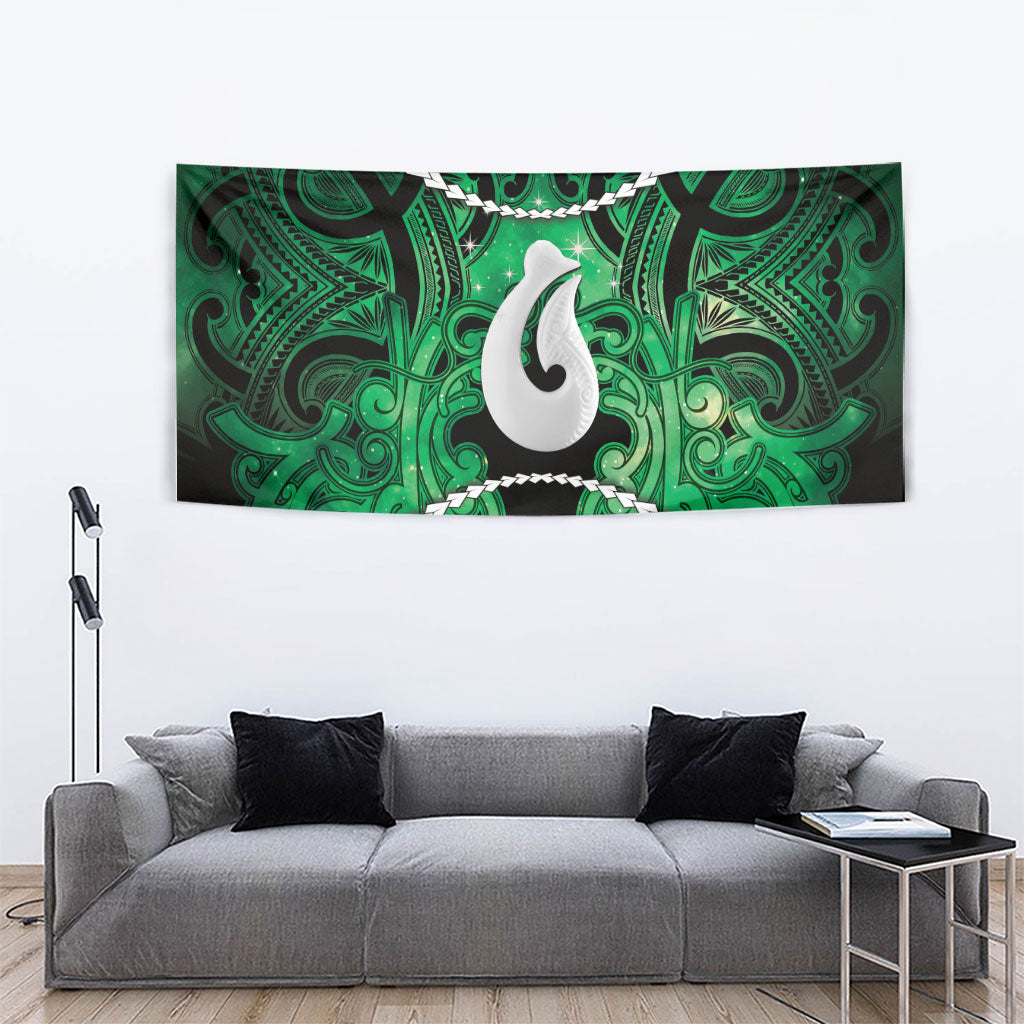 Maori Matariki Hei Matau Kakariki Tapestry Maori Kowhaiwhai Pattern Galaxy