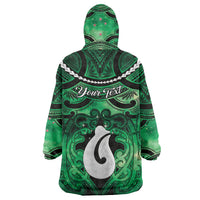 Personalised Maori Matariki Hei Matau Kakariki Wearable Blanket Hoodie Maori Kowhaiwhai Pattern Galaxy LT01 - Polynesian Pride