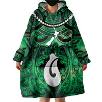 Personalised Maori Matariki Hei Matau Kakariki Wearable Blanket Hoodie Maori Kowhaiwhai Pattern Galaxy LT01 - Polynesian Pride