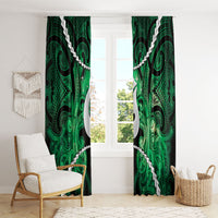 Maori Matariki Hei Matau Kakariki Window Curtain Maori Kowhaiwhai Pattern Galaxy LT01 - Polynesian Pride
