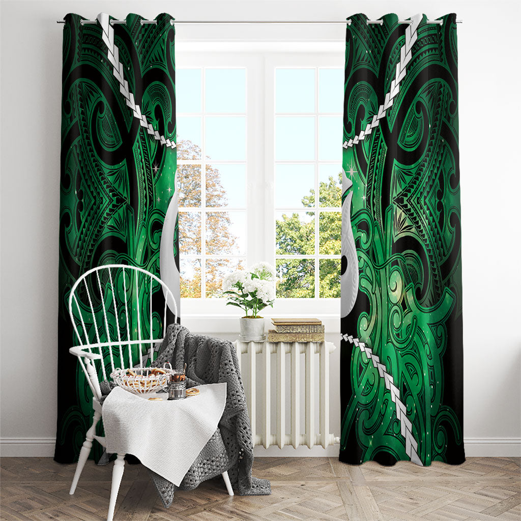 Maori Matariki Hei Matau Kakariki Window Curtain Maori Kowhaiwhai Pattern Galaxy LT01 - Polynesian Pride