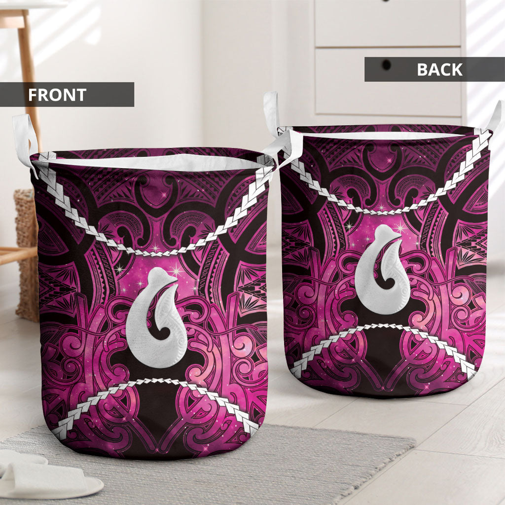 Maori Matariki Hei Matau Mawhero Laundry Basket Maori Kowhaiwhai Pattern Galaxy LT01 - Polynesian Pride
