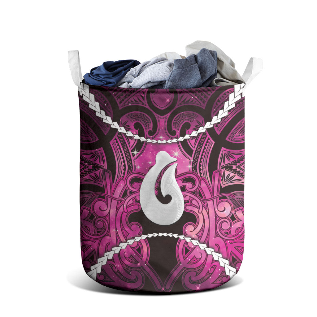 Maori Matariki Hei Matau Mawhero Laundry Basket Maori Kowhaiwhai Pattern Galaxy LT01 - Polynesian Pride